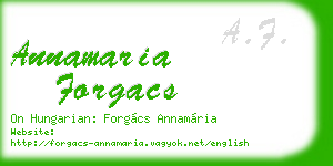 annamaria forgacs business card